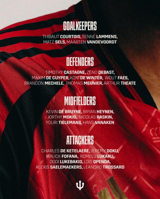 开云-比利时队名单：库尔图瓦原谅红魔，卢卡库、丁丁领军